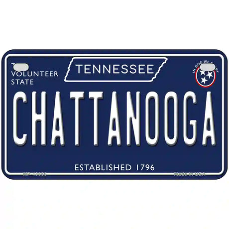 Chattanooga Tennessee Blue Novelty Metal License Plate Tag 7" x 4" (MP)