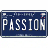 Passion Tennessee Blue Novelty Metal License Plate Tag 7" x 4" (MP)