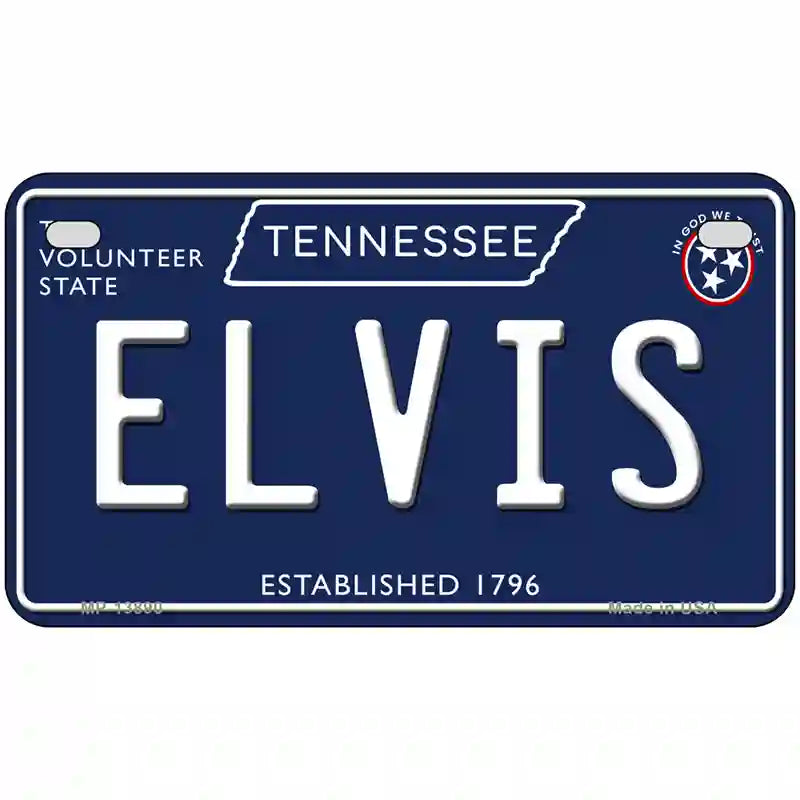 Elvis Tennessee Blue Novelty Metal License Plate Tag 7" x 4" (MP)