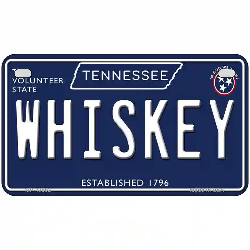 Whiskey Tennessee Blue Novelty Metal License Plate Tag 7" x 4" (MP)