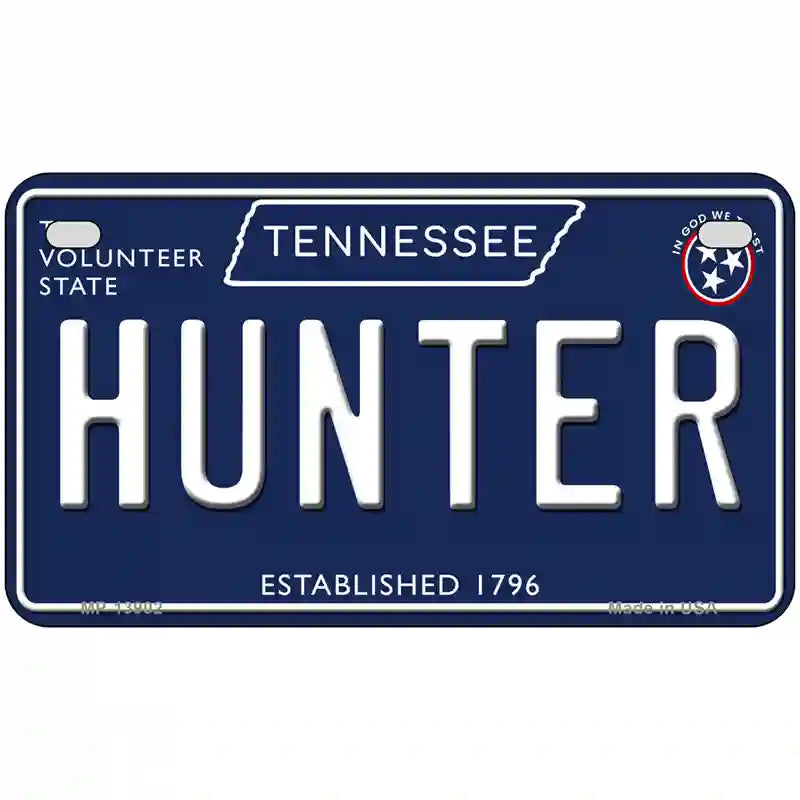 Hunter Tennessee Blue Novelty Metal License Plate Tag 7" x 4" (MP)