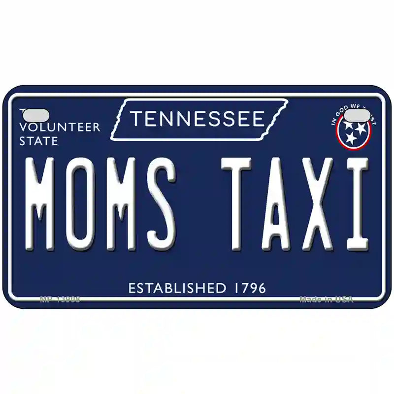 Moms Taxi Tennessee Blue Novelty Metal License Plate Tag 7" x 4" (MP)