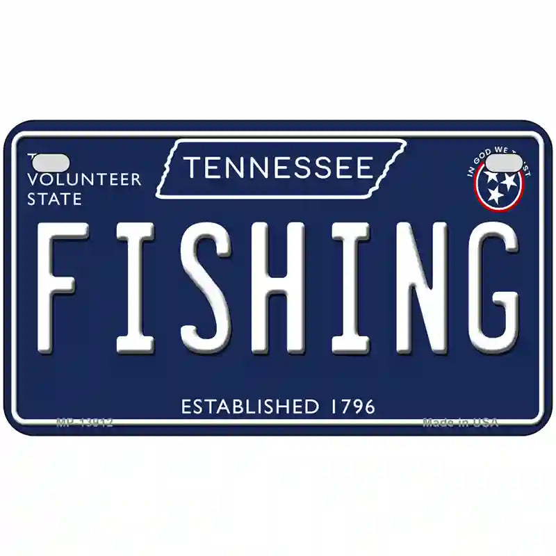 Fishing Tennessee Blue Novelty Metal License Plate Tag 7" x 4" (MP)