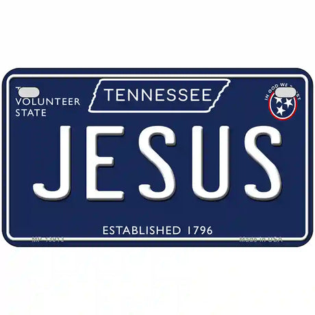 Jesus Tennessee Blue Novelty Metal License Plate Tag 7" x 4" (MP)