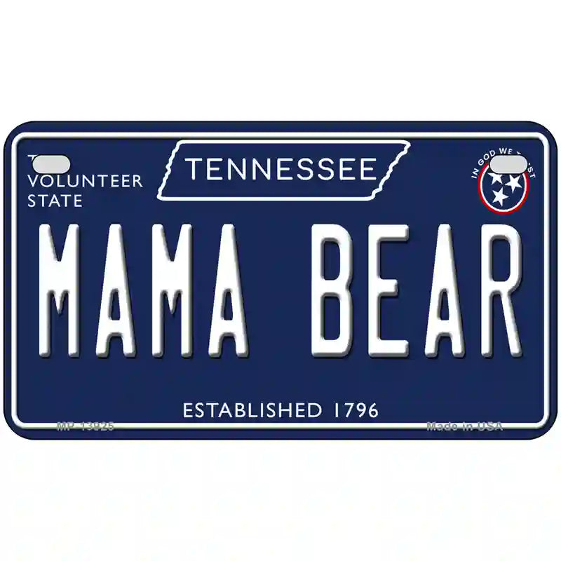 Mama Bear Tennessee Blue Novelty Metal License Plate Tag 7" x 4" (MP)