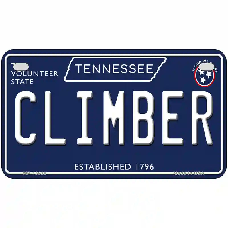 Climber Tennessee Blue Novelty Metal License Plate Tag 7" x 4" (MP)