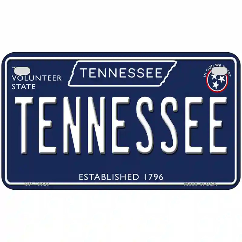 TN Tennessee Blue Novelty Metal License Plate Tag 7" x 4" (MP)