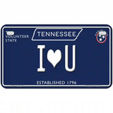 I Heart U Tennessee Blue Novelty Metal License Plate Tag 7" x 4" (MP)