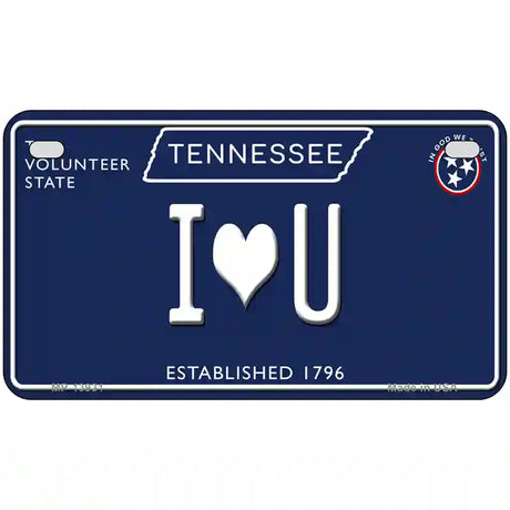 I Heart U Tennessee Blue Novelty Metal License Plate Tag 7" x 4" (MP)