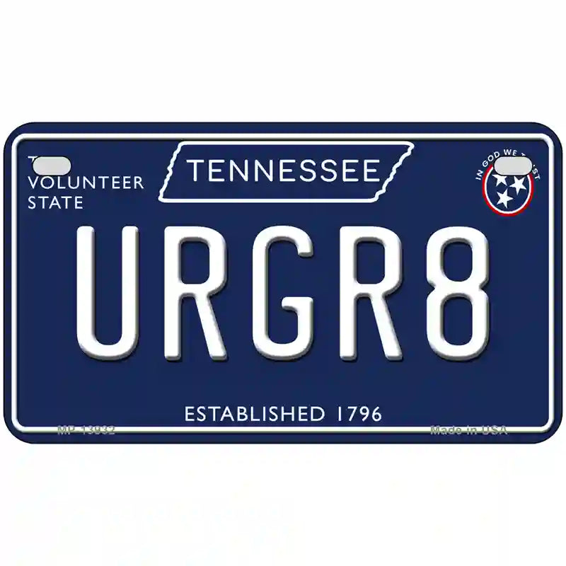 URGR8 Tennessee Blue Novelty Metal License Plate Tag 7" x 4" (MP)