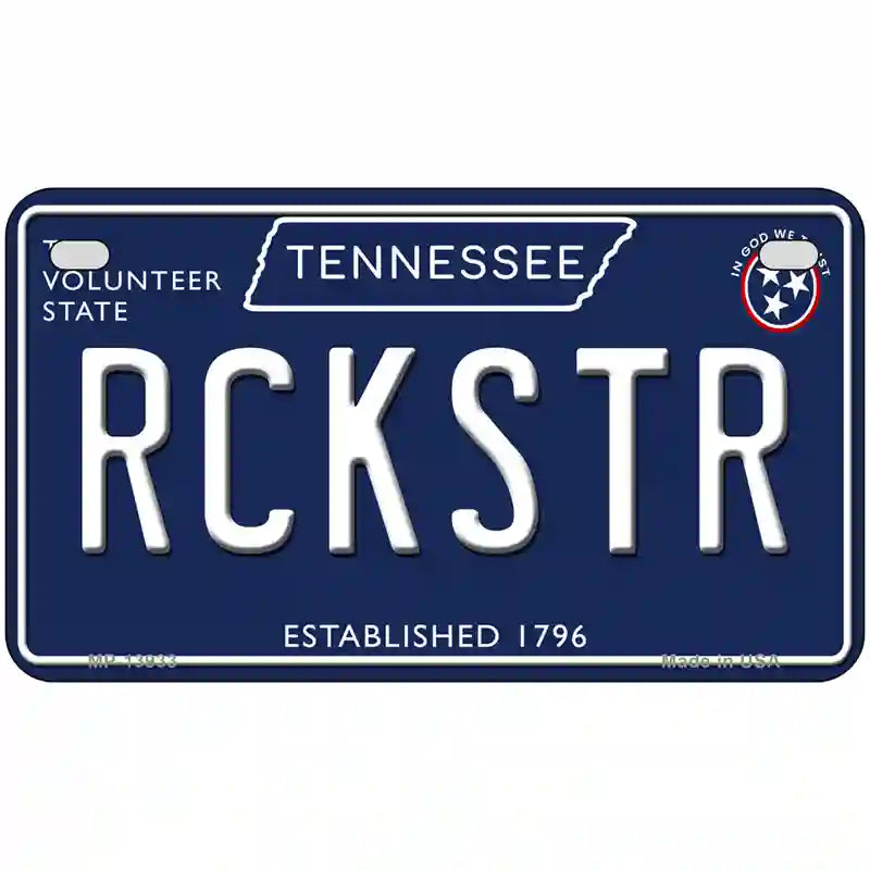 Rckstr Tennessee Blue Novelty Metal License Plate Tag 7" x 4" (MP)