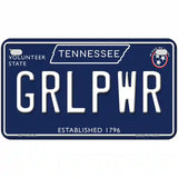 Grlpwr Tennessee Blue Novelty Metal License Plate Tag 7" x 4" (MP)