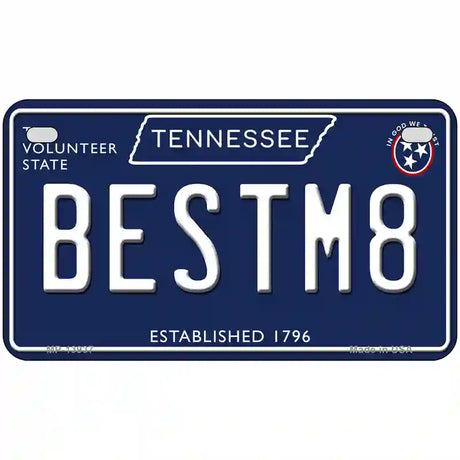 Best M8 Tennessee Blue Novelty Metal License Plate Tag 7" x 4" (MP)