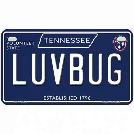 Luv Bug Tennessee Blue Novelty Metal License Plate Tag 7" x 4" (MP)