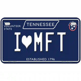 I Heart MFT Tennessee Blue Novelty Metal License Plate Tag 7" x 4" (MP)