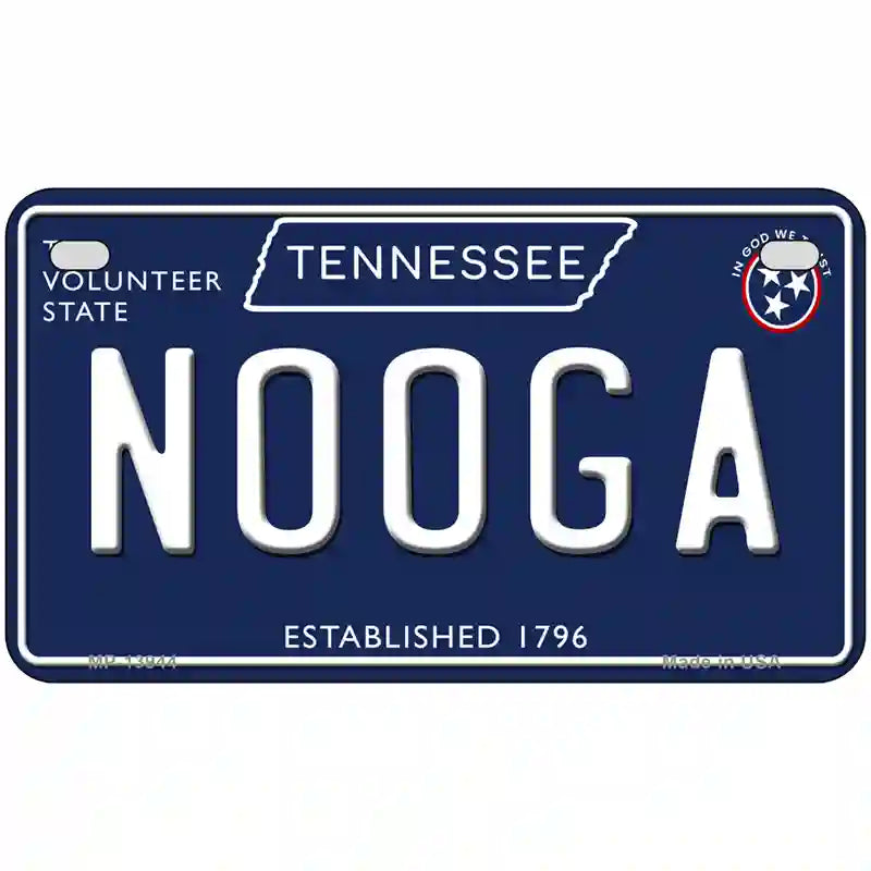 Nooga Tennessee Blue Novelty Metal License Plate Tag 7" x 4" (MP)