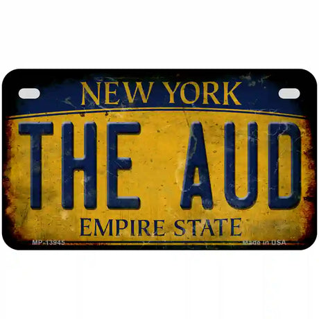 The Aud New York Yellow Novelty Metal License Plate Tag 7" x 4" (MP)