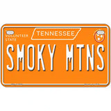 Smoky Mtns Tennessee Orange Novelty Metal License Plate Tag 7" x 4" (MP)