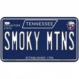 Smoky Mtns Tennessee Blue Novelty Metal License Plate Tag 7" x 4" (MP)