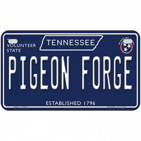 Pigeon Forge Tennessee Blue Novelty Metal License Plate Tag 7" x 4" (MP)