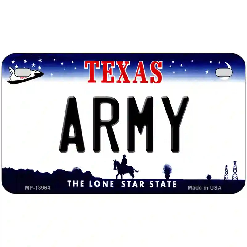 Texas Army Novelty Metal License Plate Tag 7" x 4" (MP)