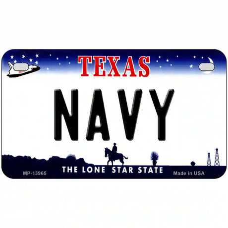 Texas Navy Novelty Metal License Plate Tag 7" x 4" (MP)