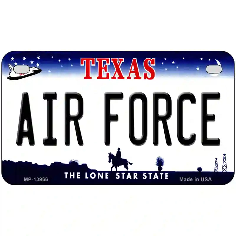 Texas Air Force Novelty Metal License Plate Tag 7" x 4" (MP)