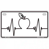 Apple Heart Beat Novelty Metal License Plate Tag 7" x 4" (MP)