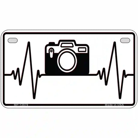 Photography Heart Beat Novelty Metal License Plate Tag 7" x 4" (MP)