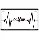 Coffee Heart Beat Novelty Metal License Plate Tag 7" x 4" (MP)