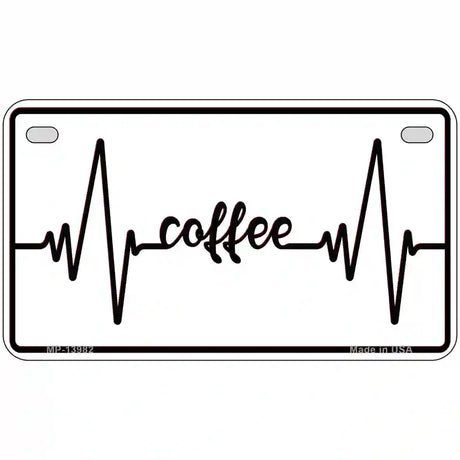 Coffee Heart Beat Novelty Metal License Plate Tag 7" x 4" (MP)