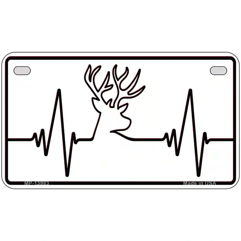 Deer Heart Beat Novelty Metal License Plate Tag 7" x 4" (MP)