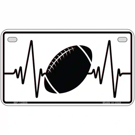 Football Heart Beat Novelty Metal License Plate Tag 7" x 4" (MP)