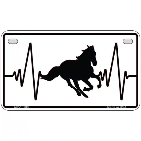 Horse Heart Beat Novelty Metal License Plate Tag 7" x 4" (MP)