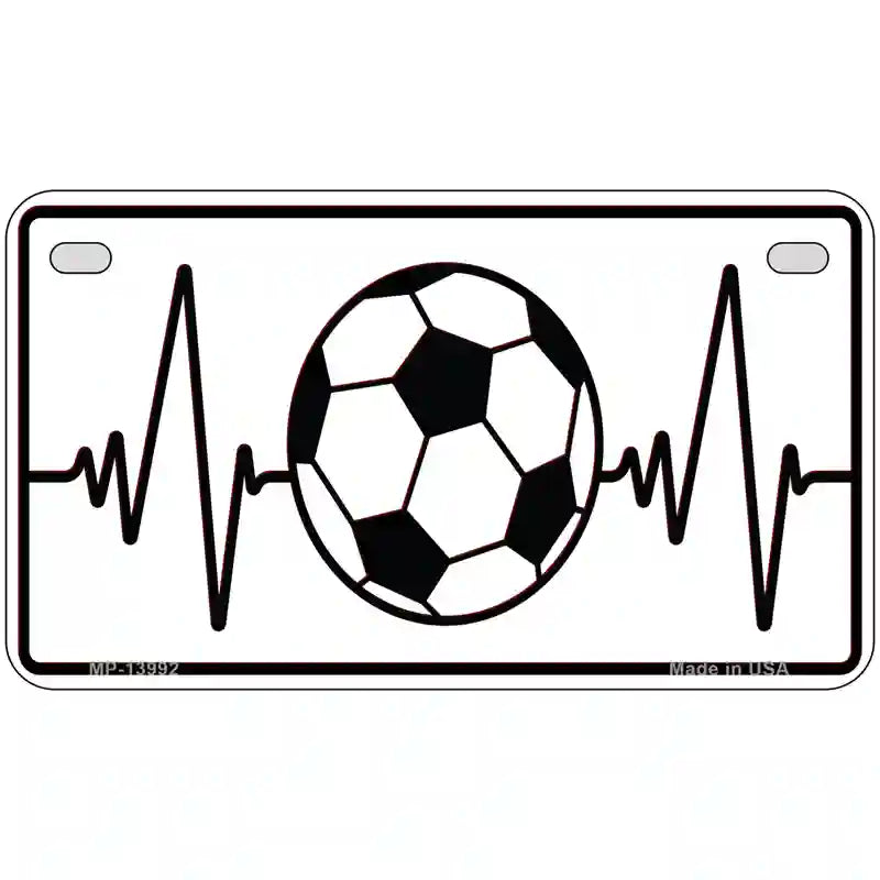 Soccer Heart Beat Novelty Metal License Plate Tag 7" x 4" (MP)