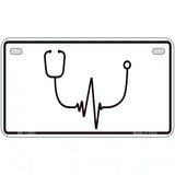 Stethoscope Heart Beat Novelty Metal License Plate Tag 7" x 4" (MP)