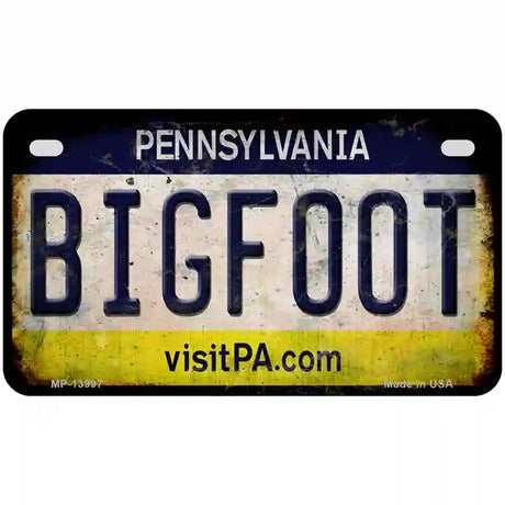 Bigfoot Pennsylvania Novelty Metal License Plate Tag 7" x 4" (MP)