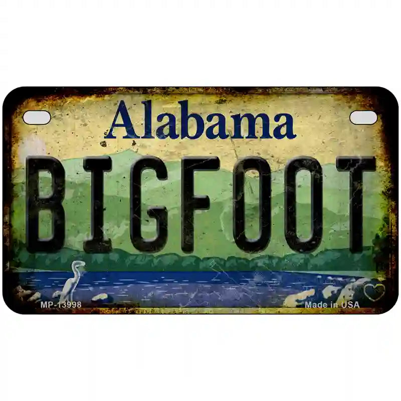 Bigfoot Alabama Novelty Metal License Plate Tag 7" x 4" (MP)