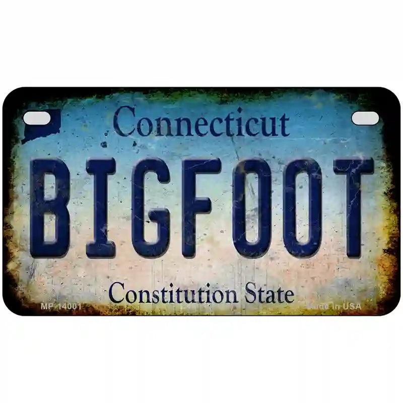 Bigfoot Connecticut Novelty Metal License Plate Tag 7" x 4" (MP)