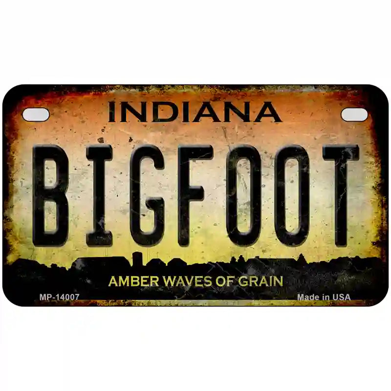 Bigfoot Indiana Novelty Metal License Plate Tag 7" x 4" (MP)