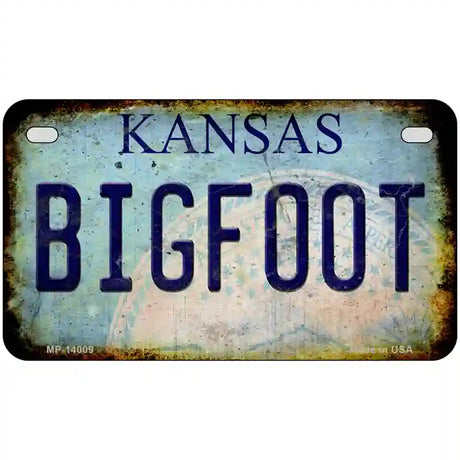 Bigfoot Kansas Novelty Metal License Plate Tag 7" x 4" (MP)