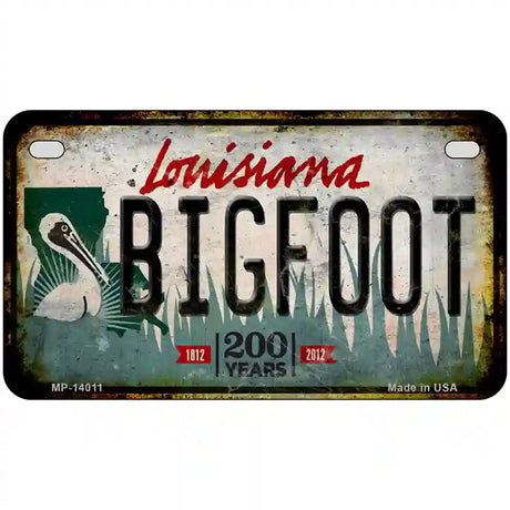 Bigfoot Louisiana Novelty Metal License Plate Tag 7" x 4" (MP)