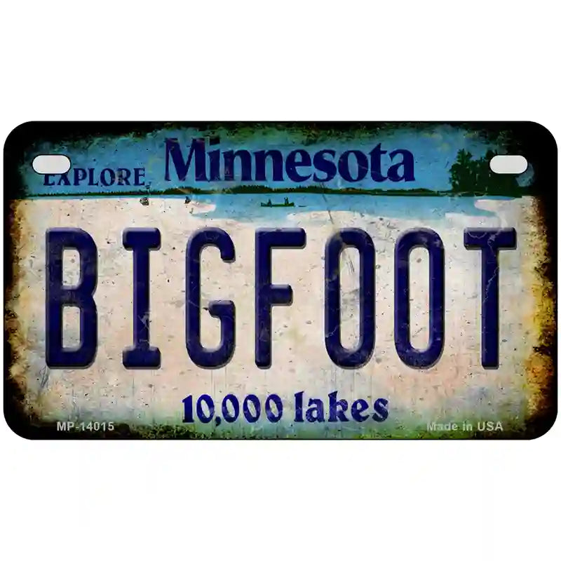 Bigfoot Minnesota Novelty Metal License Plate Tag 7" x 4" (MP)