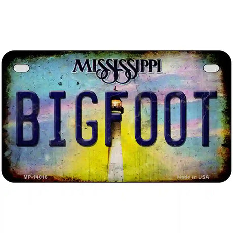 Bigfoot Mississippi Novelty Metal License Plate Tag 7" x 4" (MP)