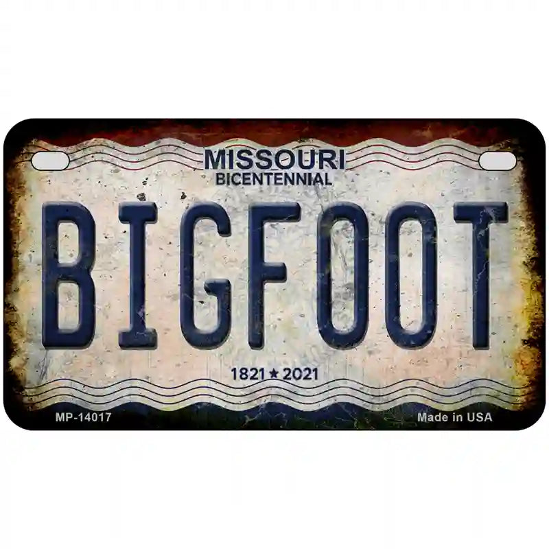 Bigfoot Missouri Novelty Metal License Plate Tag 7" x 4" (MP)