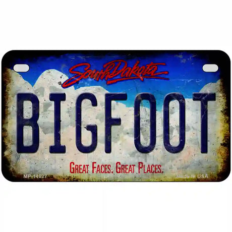 Bigfoot South Dakota Novelty Metal License Plate Tag 7" x 4" (MP)