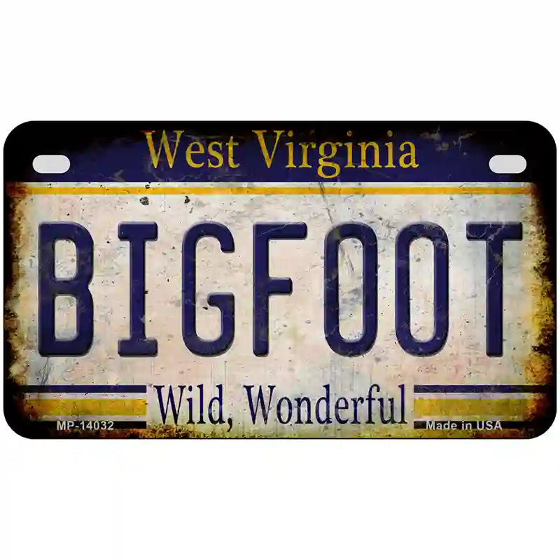 Bigfoot West Virginia Novelty Metal License Plate Tag 7" x 4" (MP)