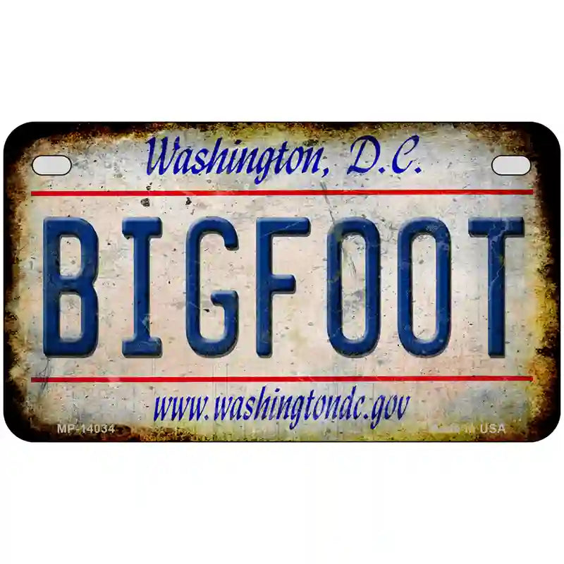 Bigfoot Washington DC Novelty Metal License Plate Tag 7" x 4" (MP)