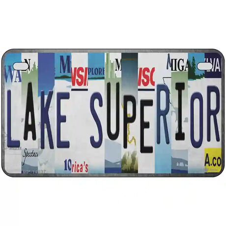 Lake Superior Strip Art Novelty Metal License Plate Tag 7" x 4" (MP)