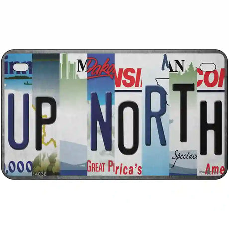 Up North Strip Art Novelty Metal License Plate Tag 7" x 4" (MP)